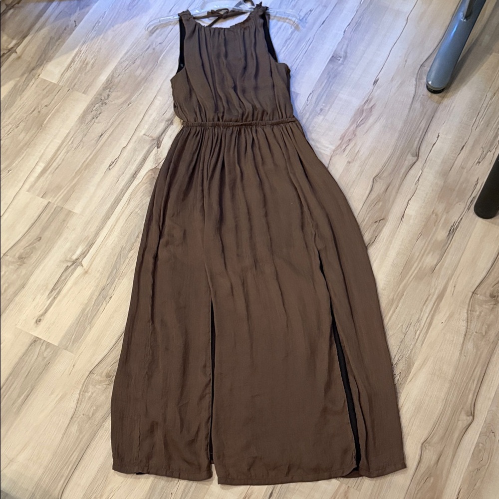 Zara Chic Brown Sleeveless Maxi Dress